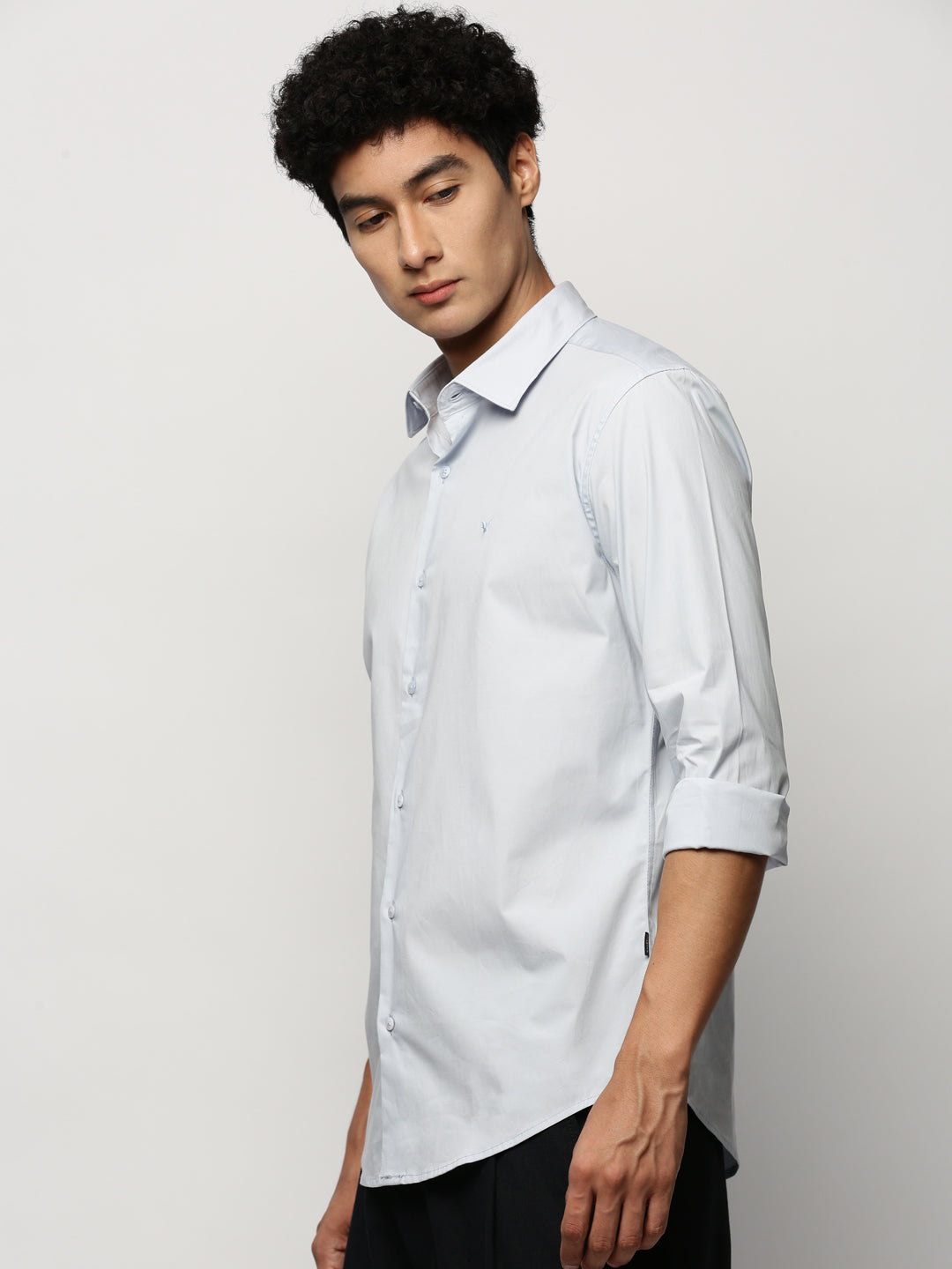 Men Blue Solid Shirt