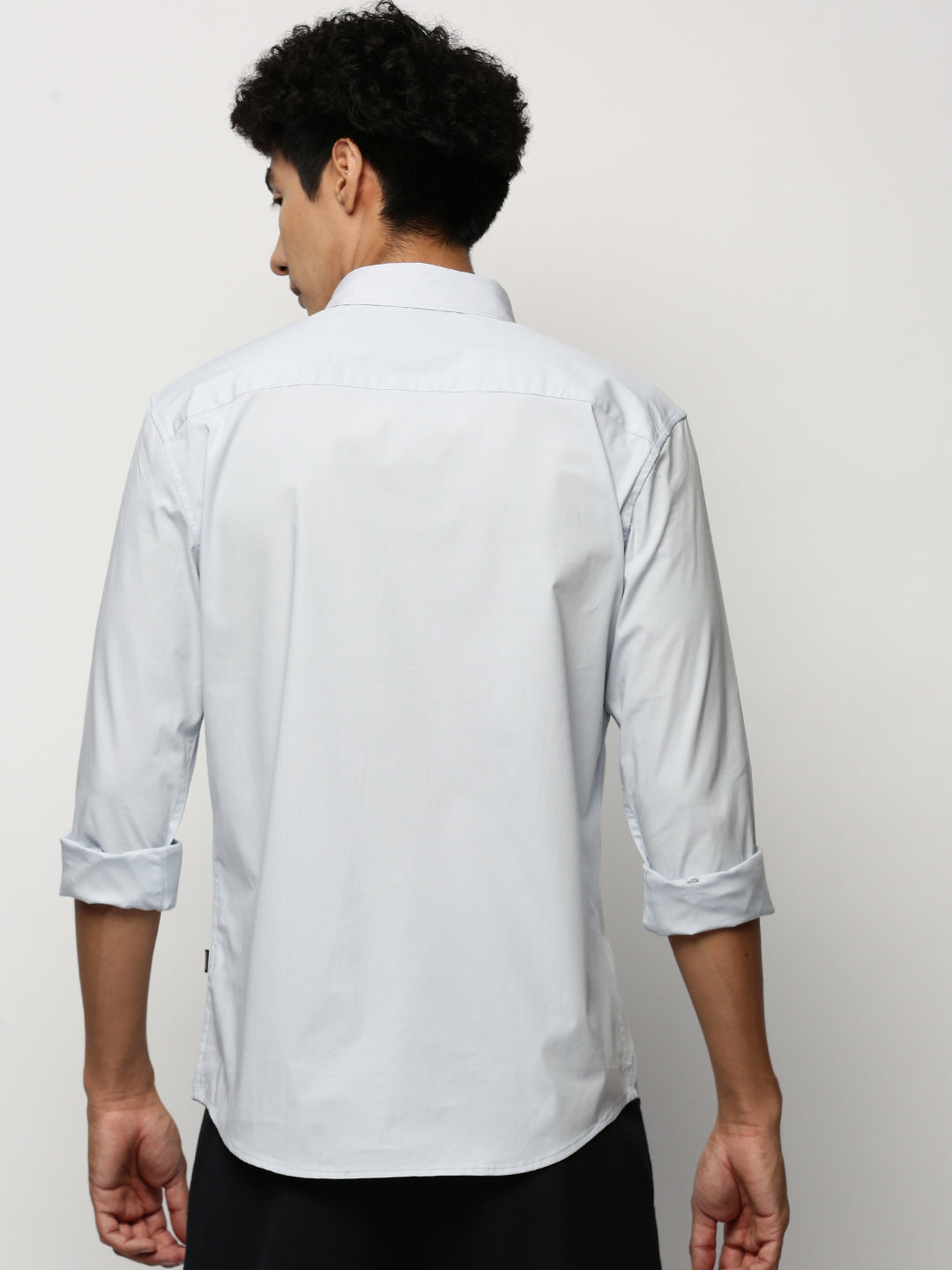 Men Blue Solid Shirt