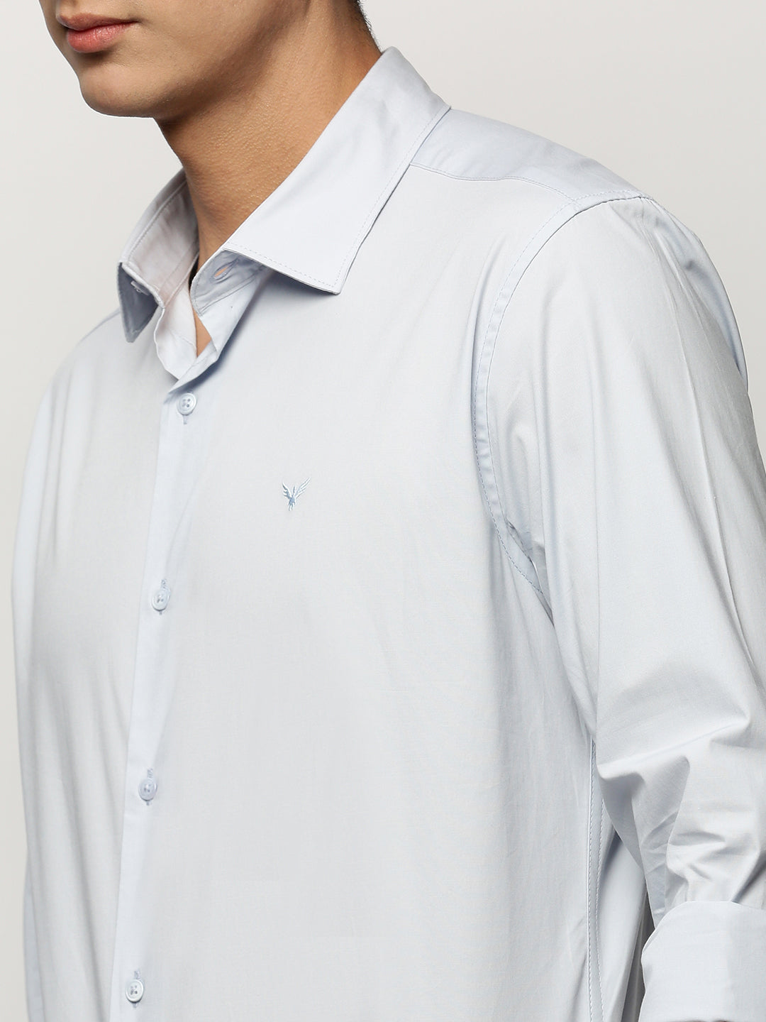 Men Blue Solid Shirt