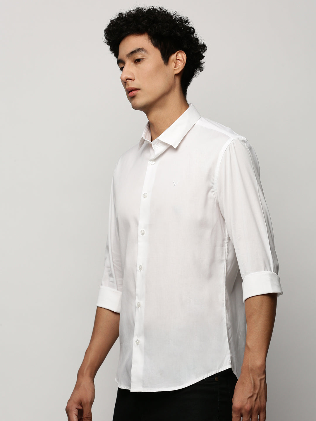 Men White Solid Shirt