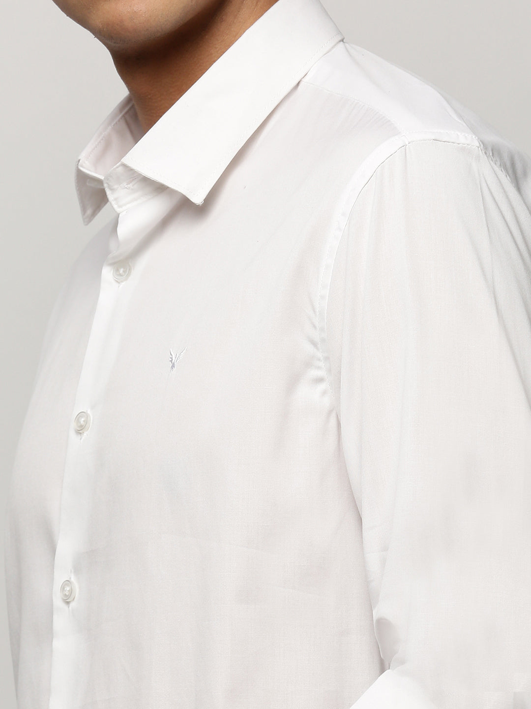 Men White Solid Shirt