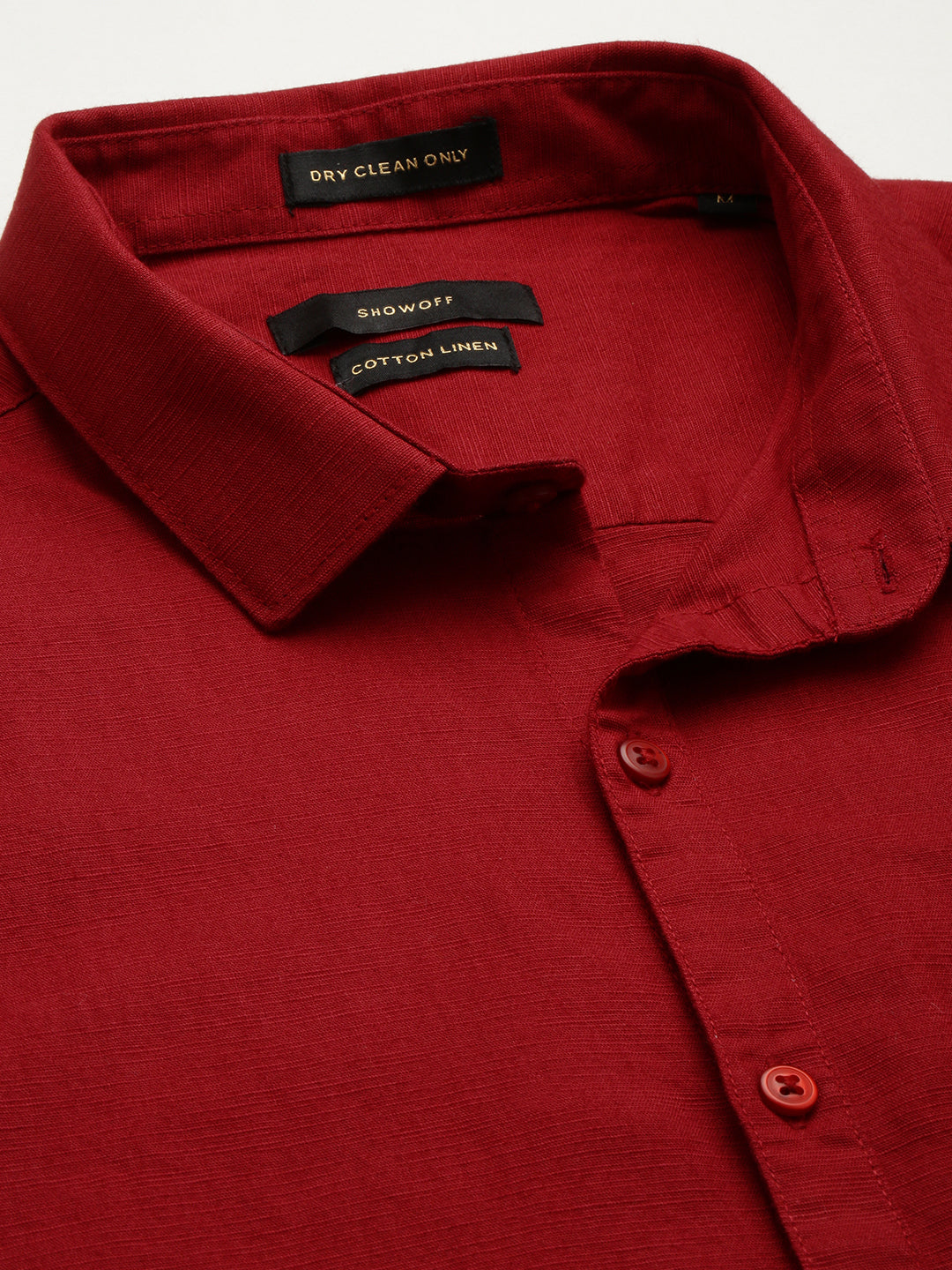 Men Maroon Solid Casual Shirt