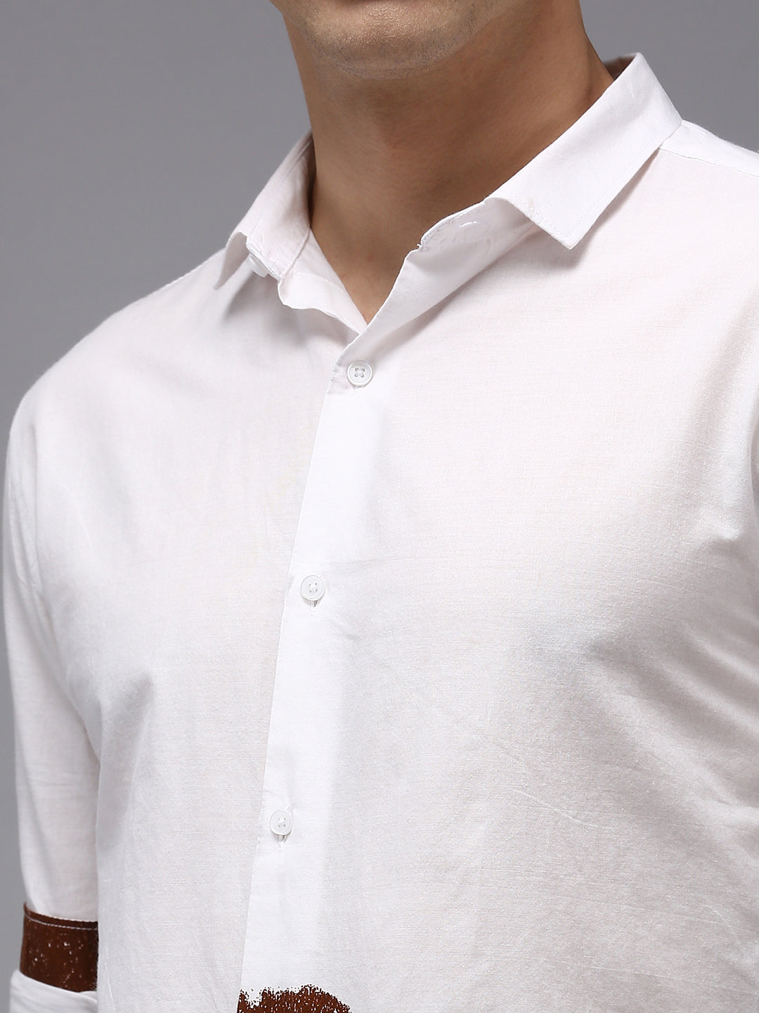 Men White Printed Casual Shirt