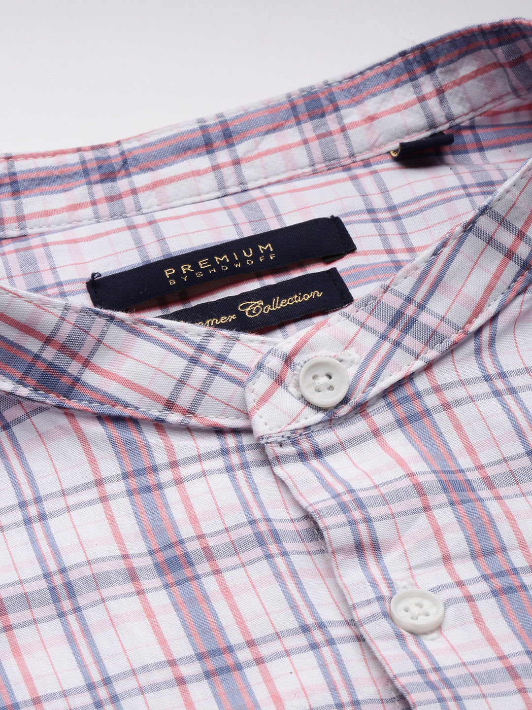 Men White Checked Casual Shirt