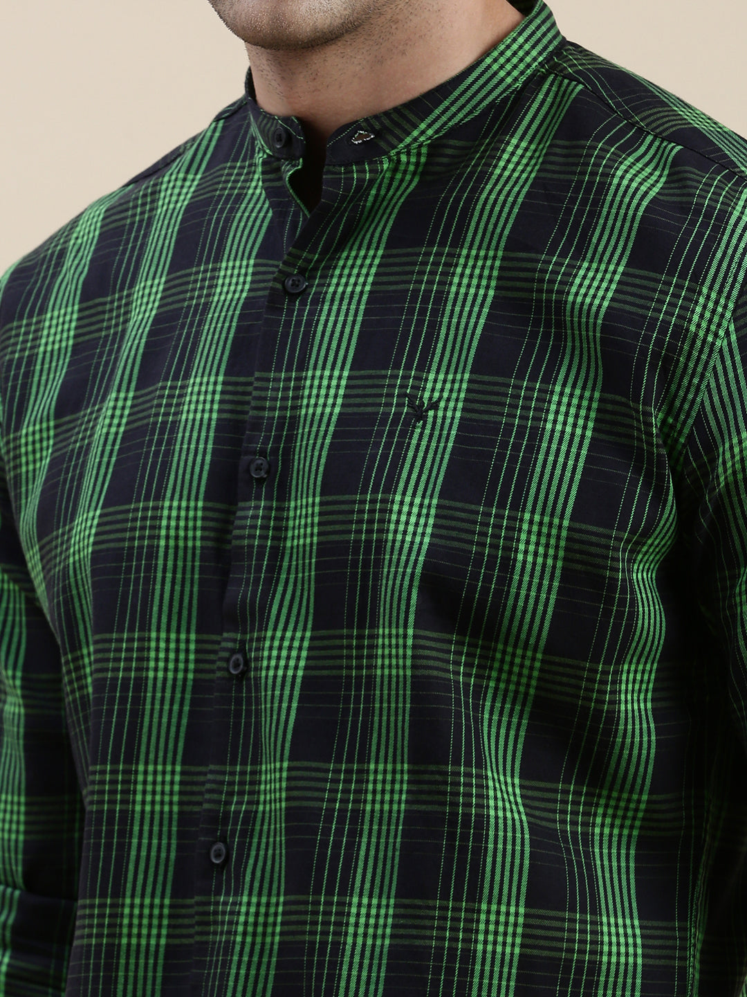 Men Black Checked Casual Shirt