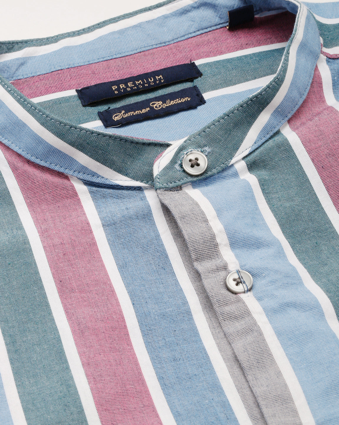 Men Blue Striped Casual Shirt