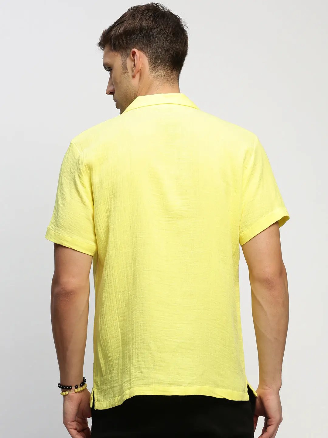 Men's Yellow Solid Shirt