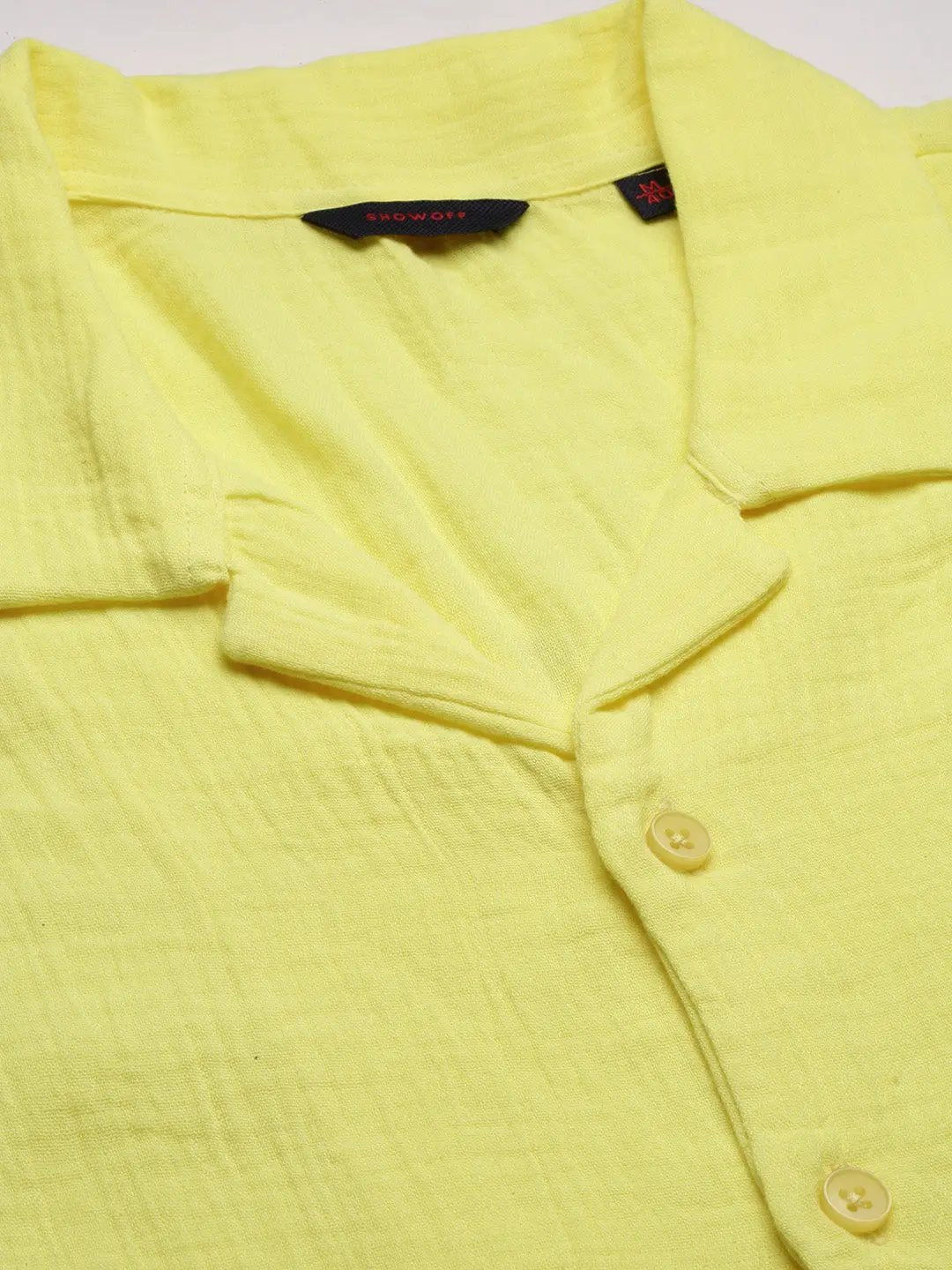 Men's Yellow Solid Shirt