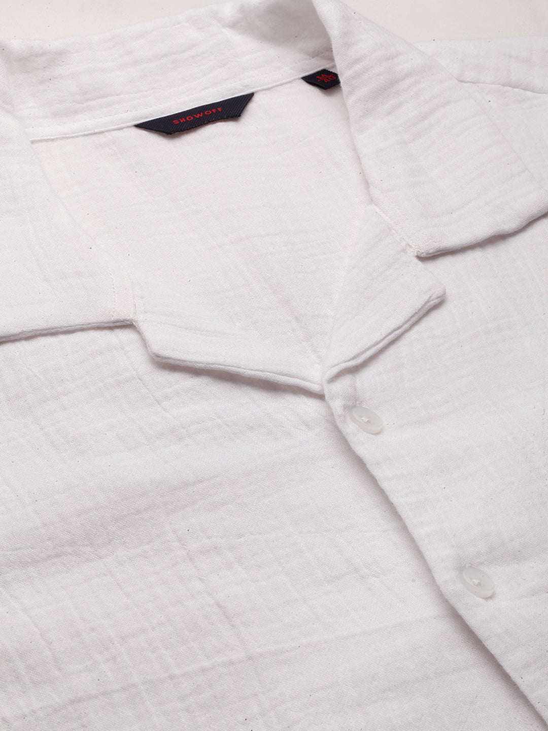 Men White Solid Shirt