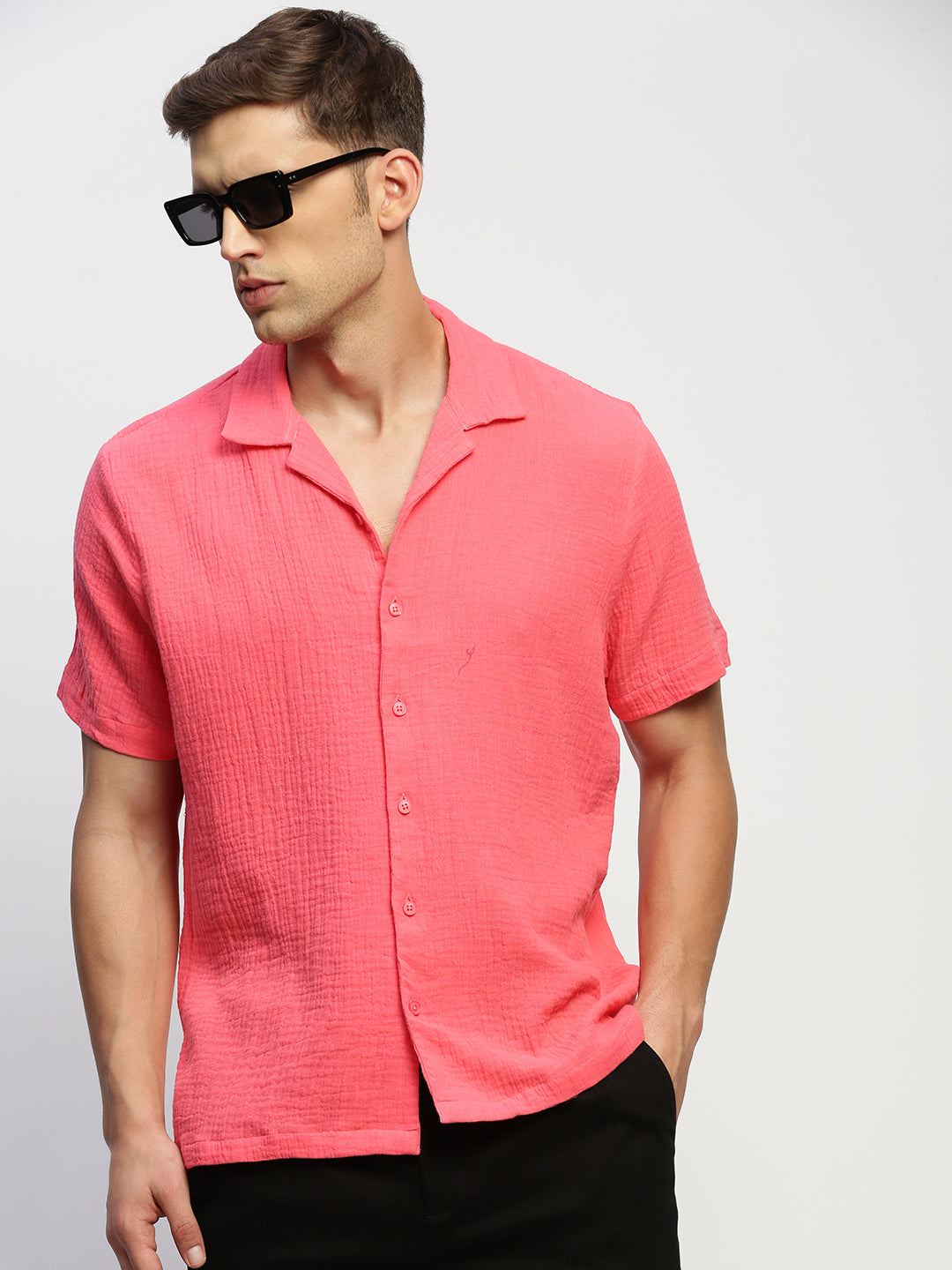 Men Pink Solid Shirt