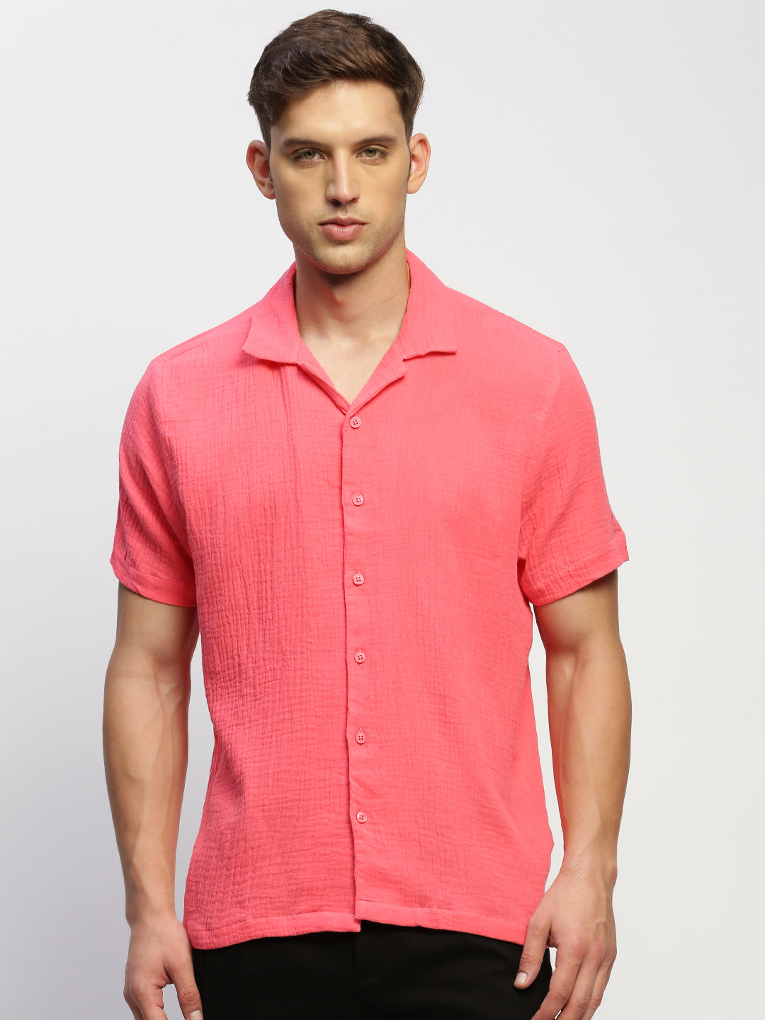 Men Pink Solid Shirt