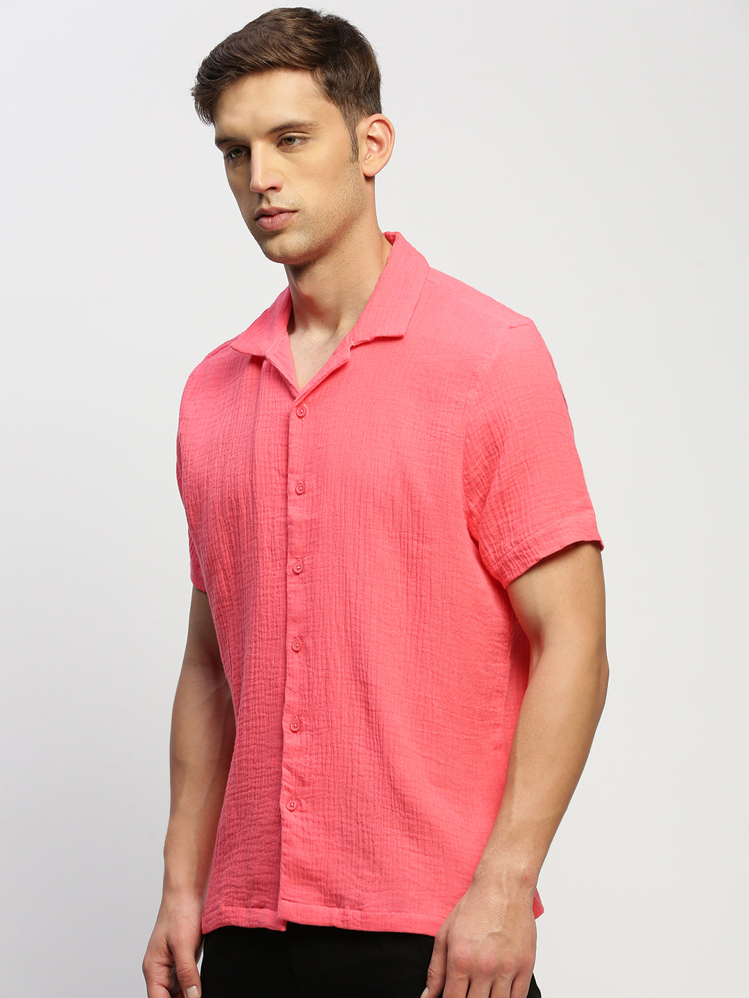 Men Pink Solid Shirt