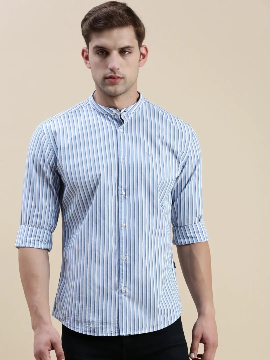 Men's Blue Striped Casual Shirt
