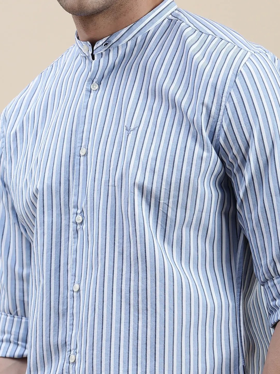 Men's Blue Striped Casual Shirt
