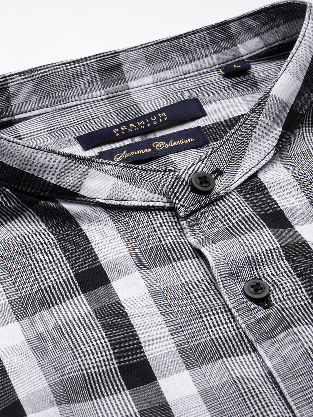 Men Grey Checked Casual Shirt