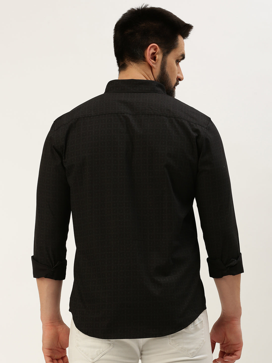 Men Black Checked Casual Shirt