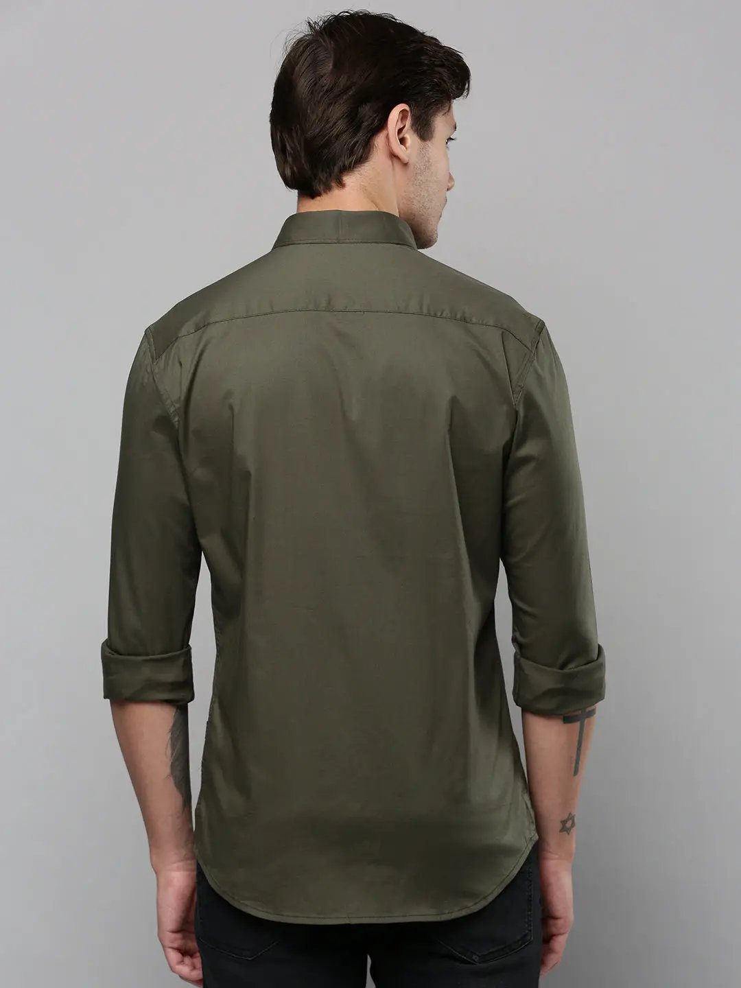 Men's Green Printed Casual Shirt
