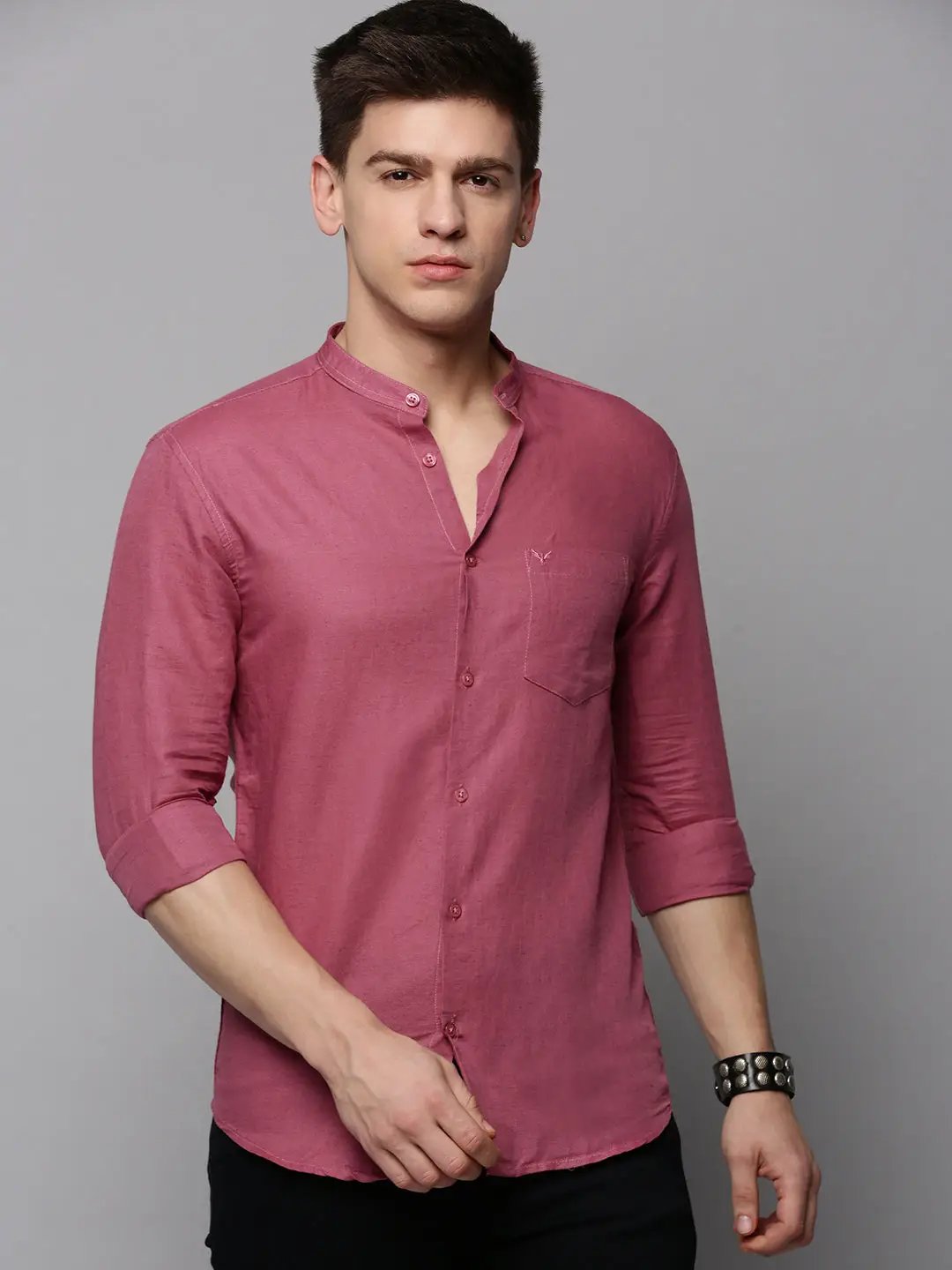 Men's Purple Solid Casual Shirt