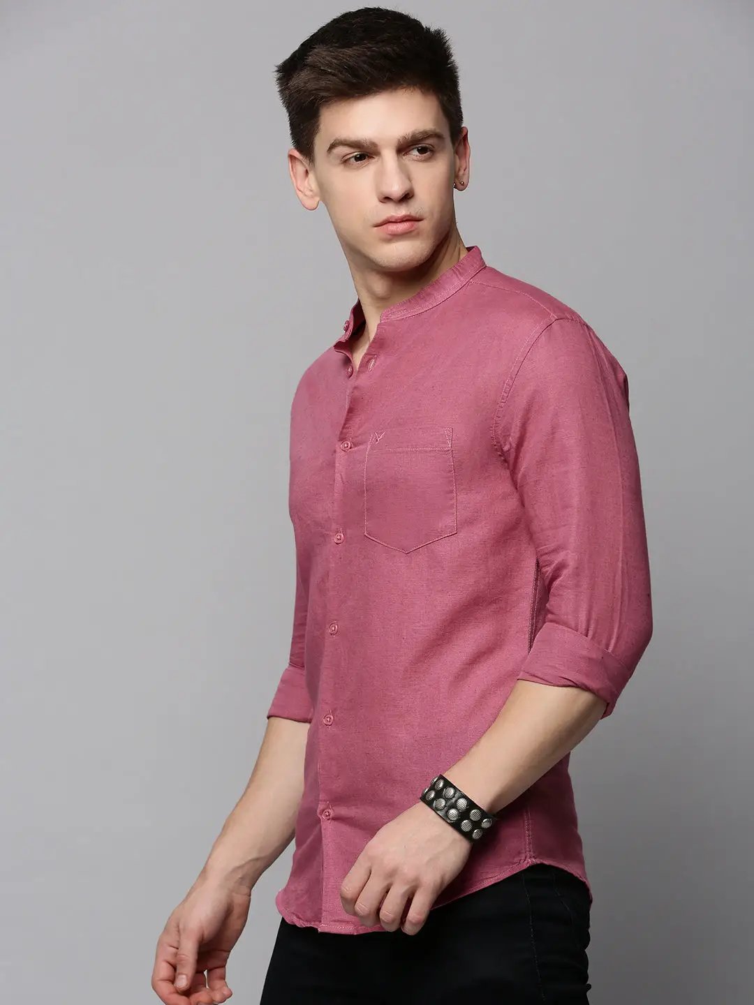 Men's Purple Solid Casual Shirt