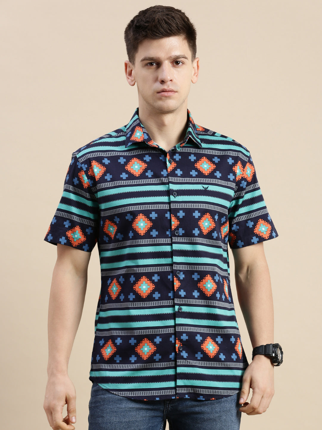 Men Multi Geometrical Casual Shirt