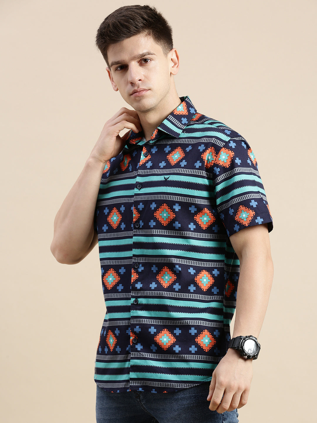 Men Multi Geometrical Casual Shirt