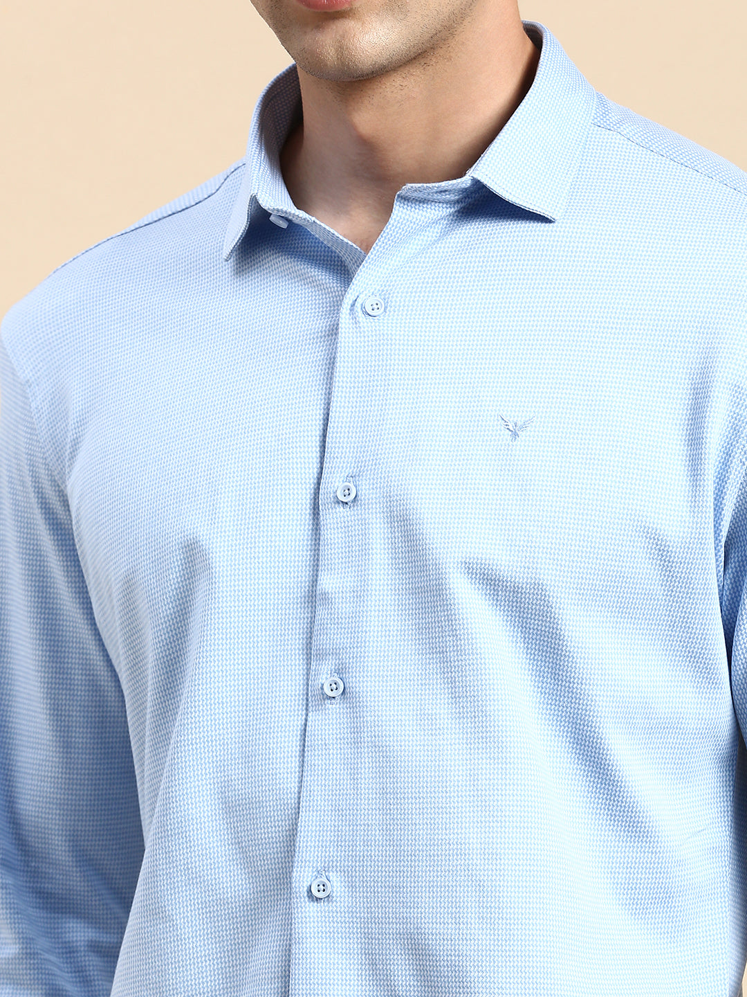 Men Blue Printed Casual Shirt