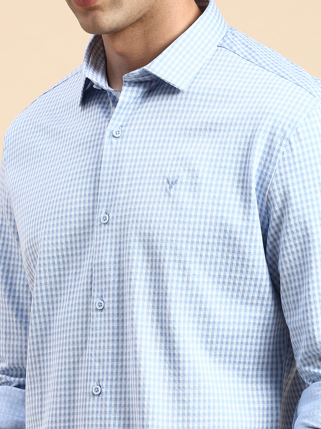 Men Blue Checked Casual Shirt