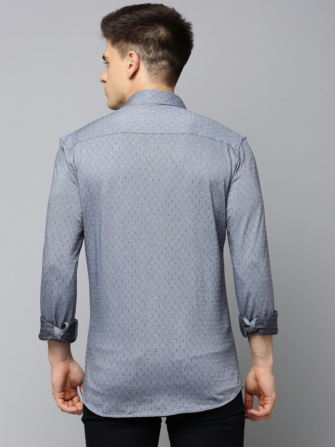 Men Grey Solid Casual Shirt