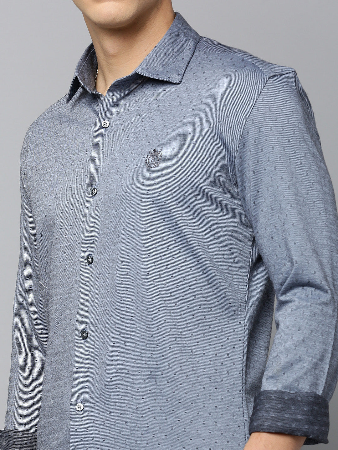 Men Grey Solid Casual Shirt