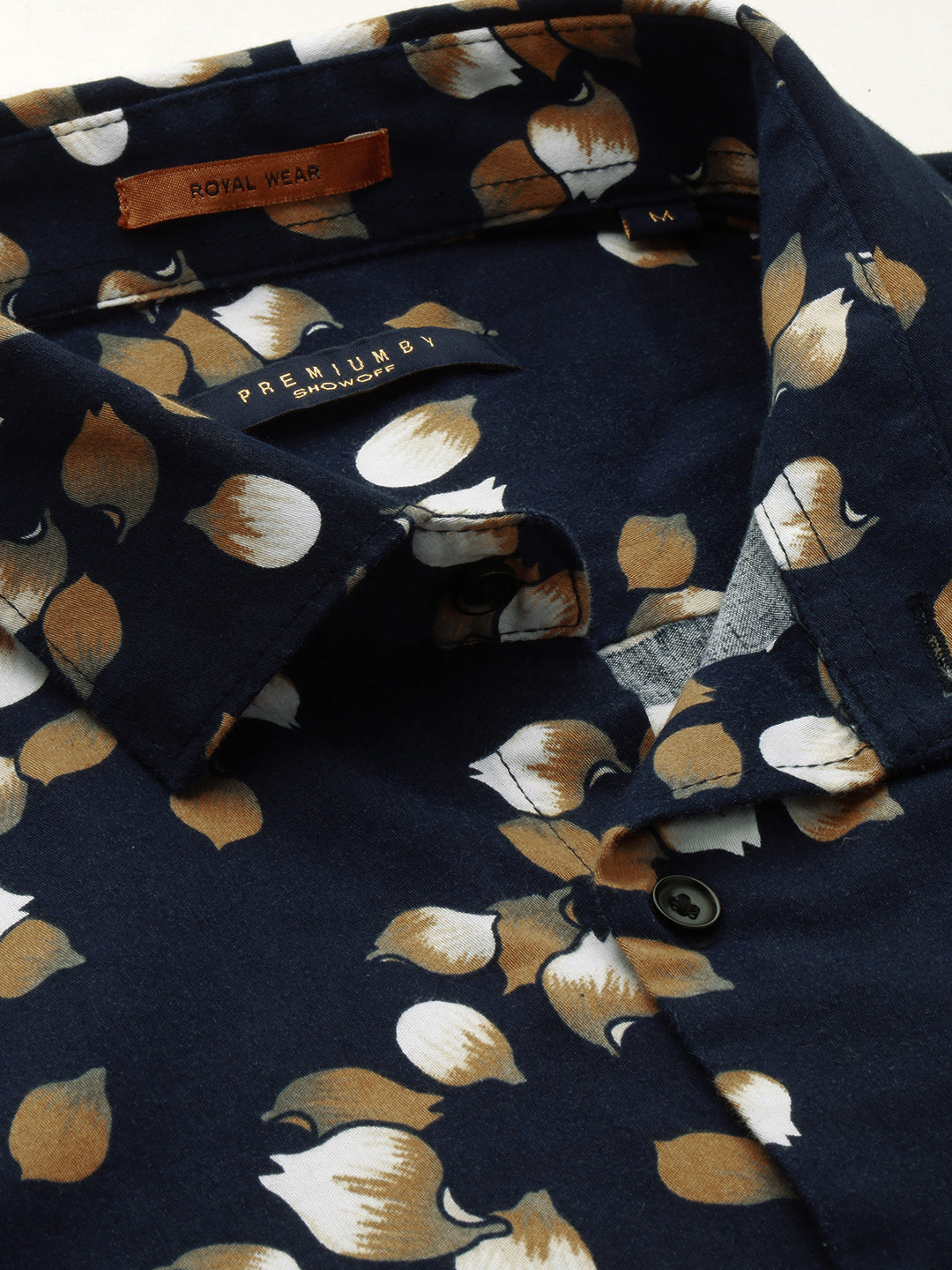 Men Navy Printed Casual Shirt