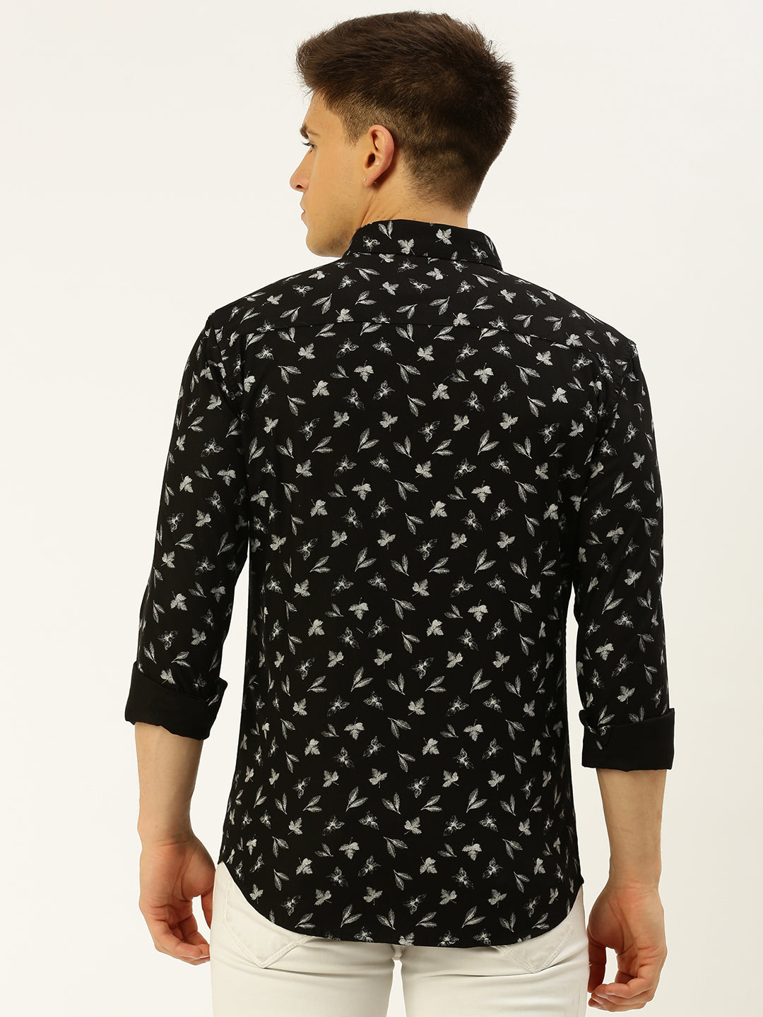 Men Black Printed Casual Shirt