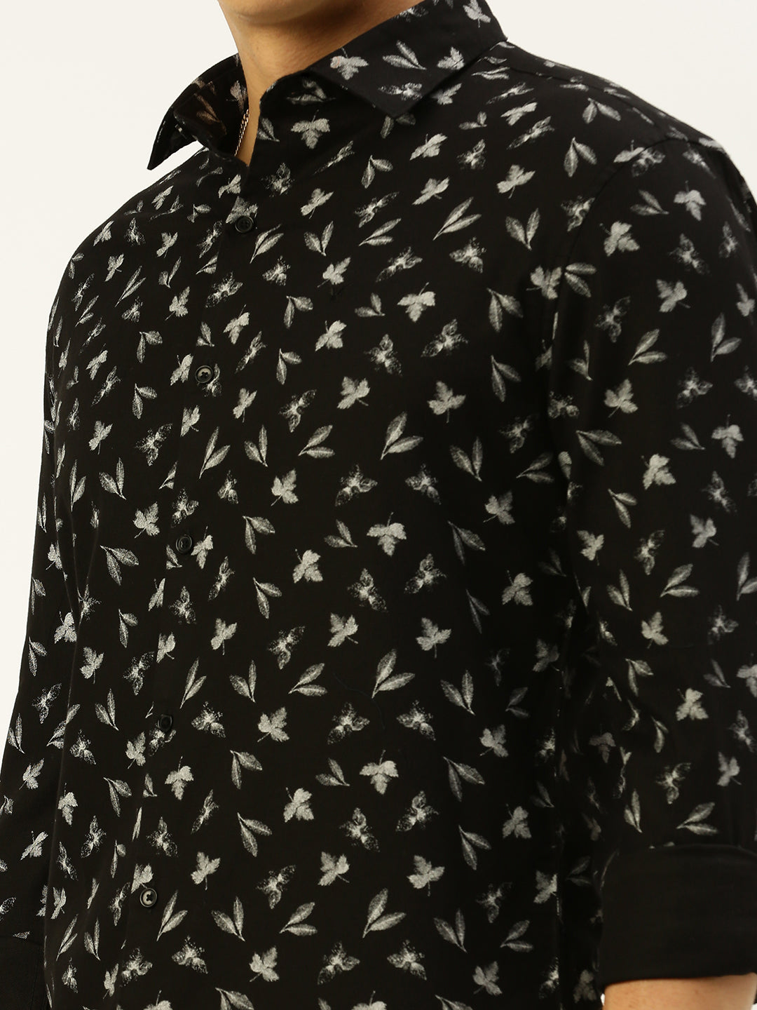 Men Black Printed Casual Shirt