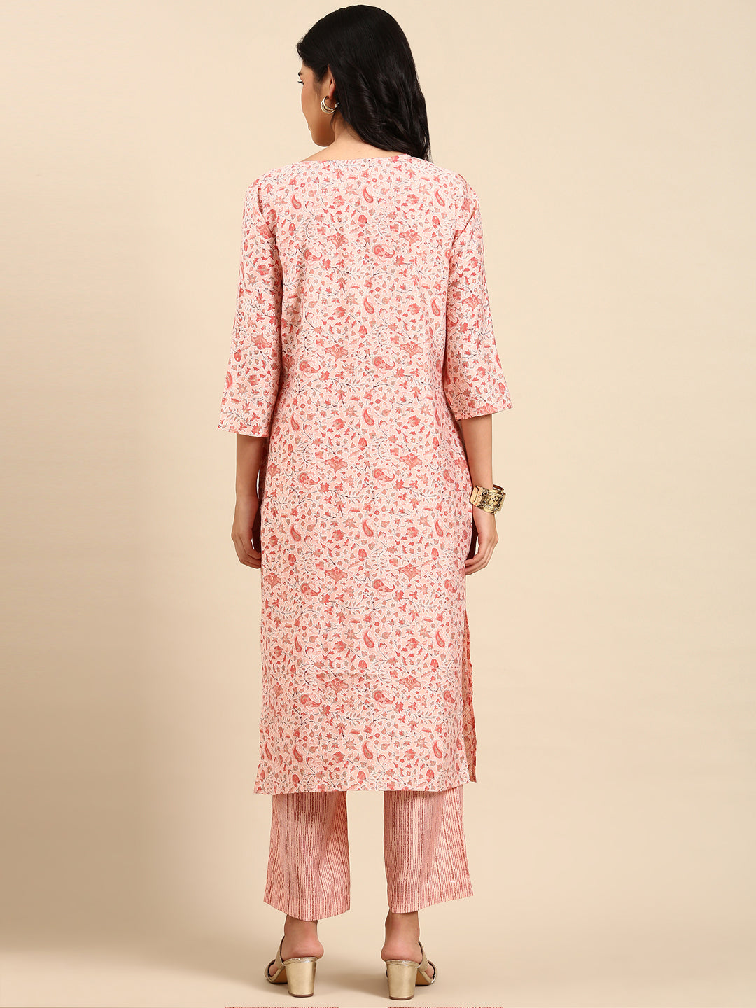 Women's Pink Printed Kurta Set