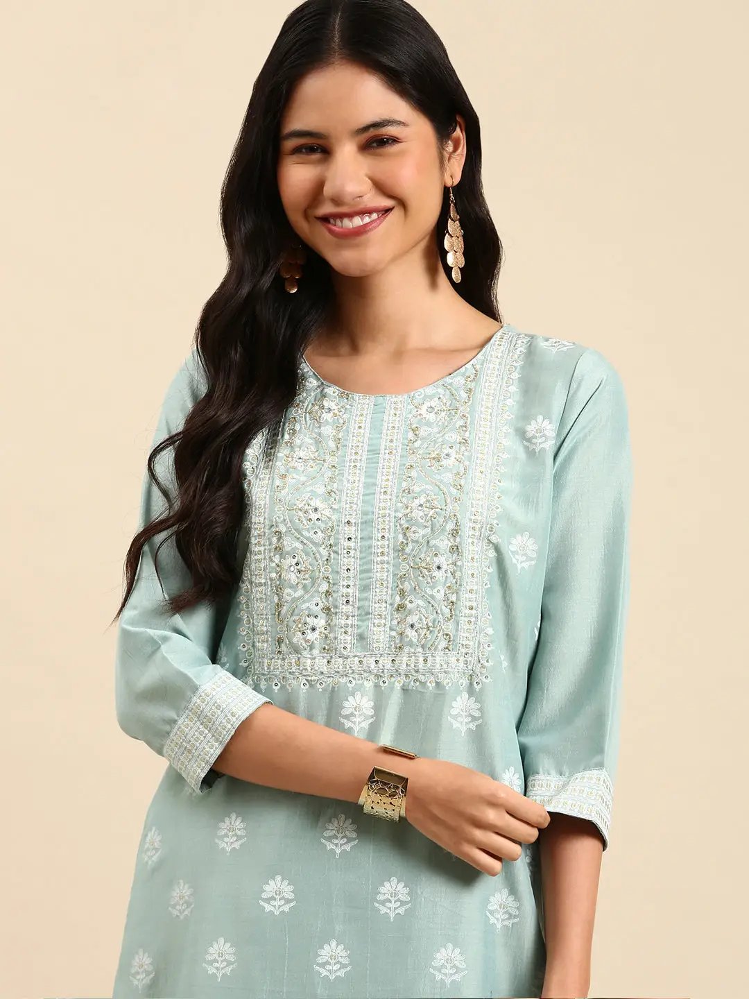 Women's Green Printed Kurta Set