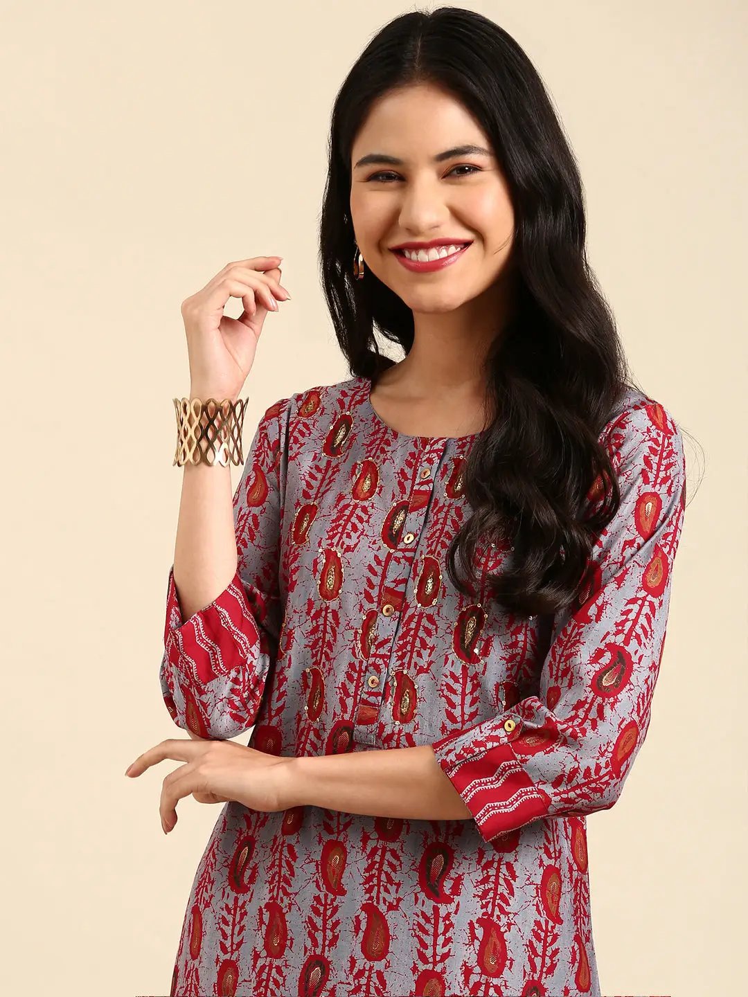 Women's Blue Printed Kurta Set