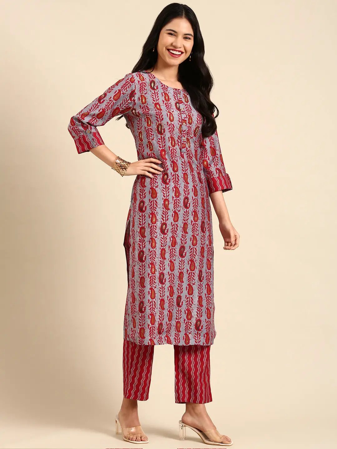 Women's Blue Printed Kurta Set