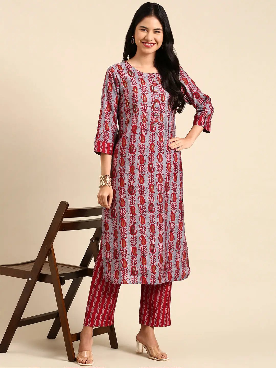 Women's Blue Printed Kurta Set