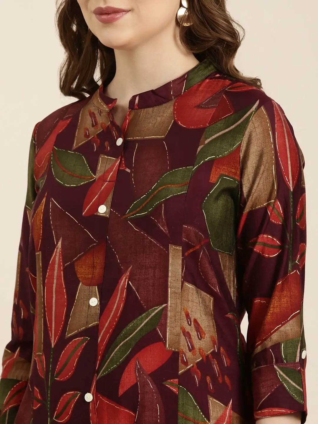 Women's A-Line Purple Floral Kurta