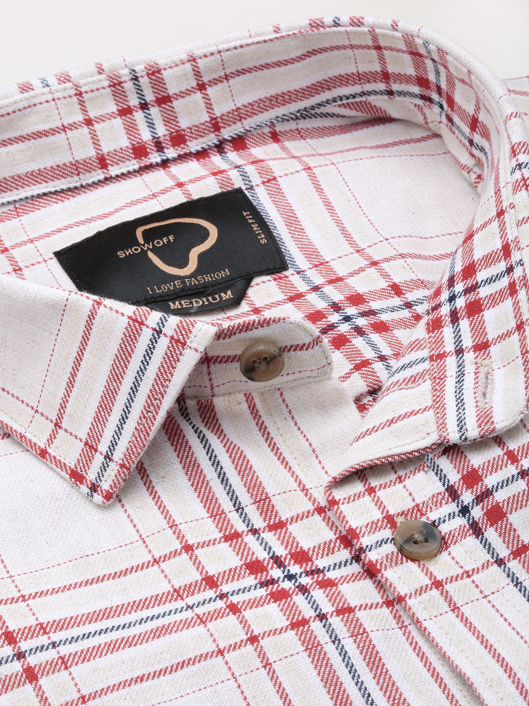 Men Beige Checked Casual Shirt