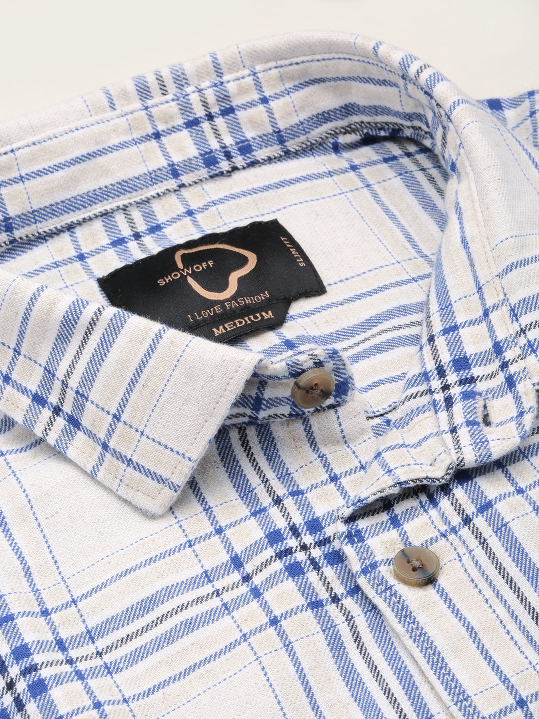 Men Beige Checked Casual Shirt