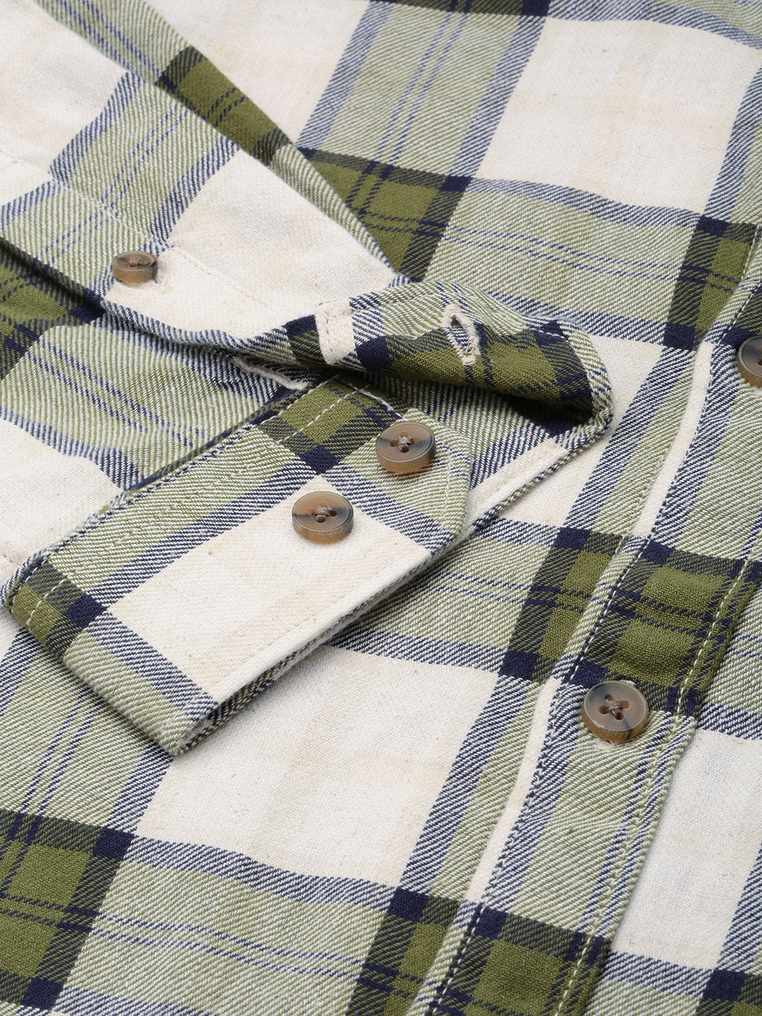 Men Beige Checked Casual Shirt