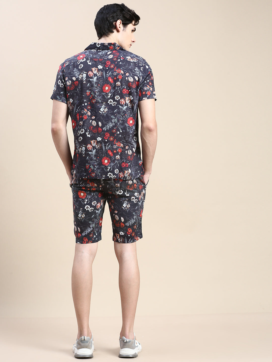 Men Black Printed Casual Co ord Set