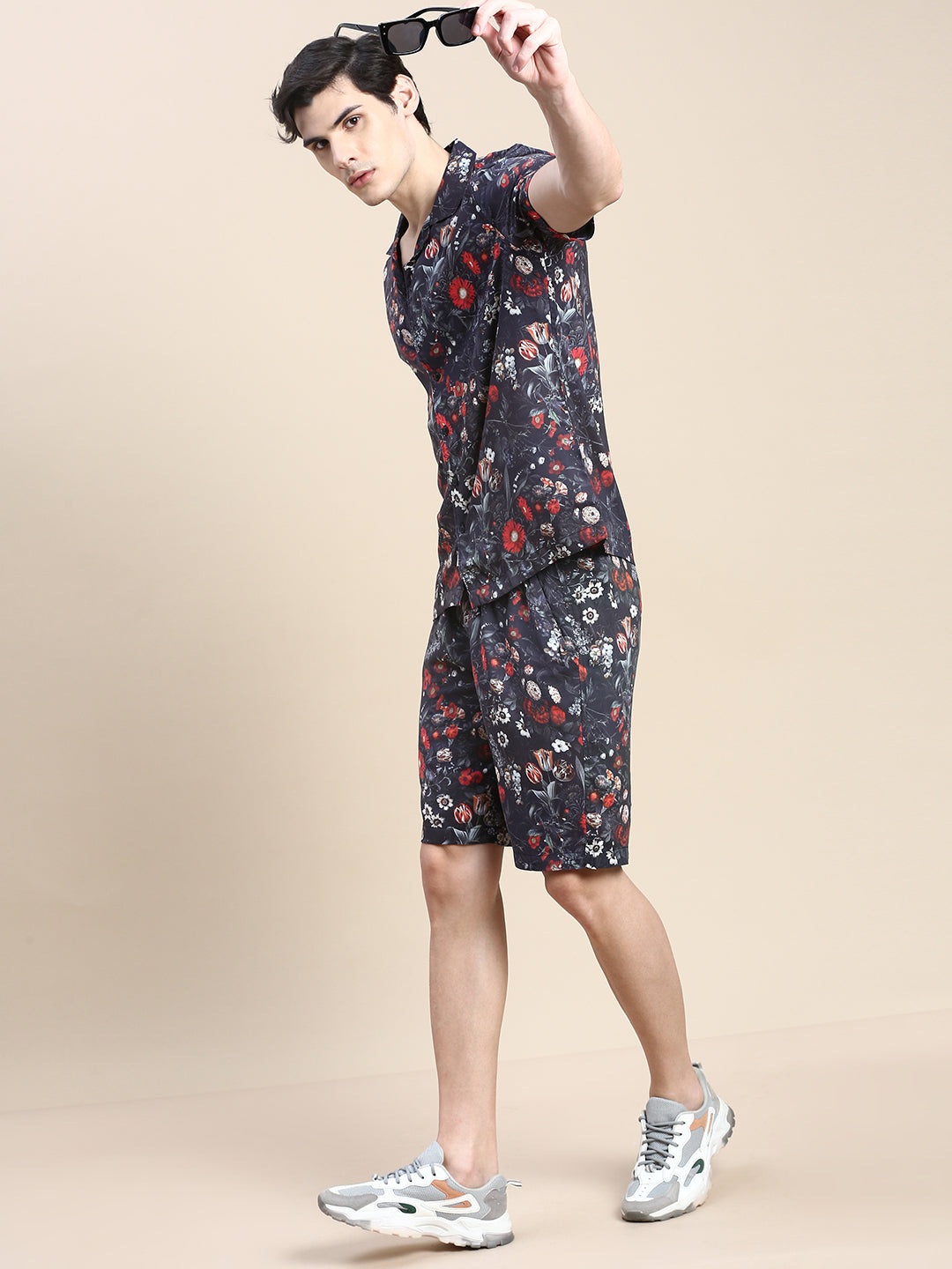 Men Black Printed Casual Co ord Set