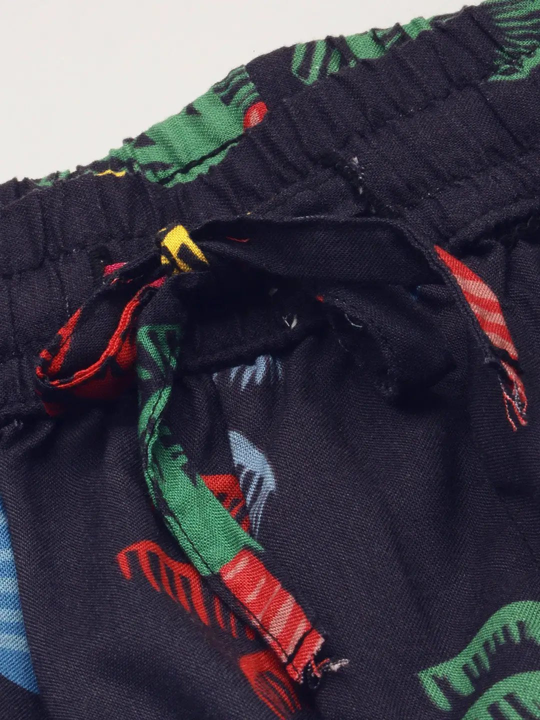 Men's Black Tropical Printed Shirt Collar Slim Fit Co-Ords Set