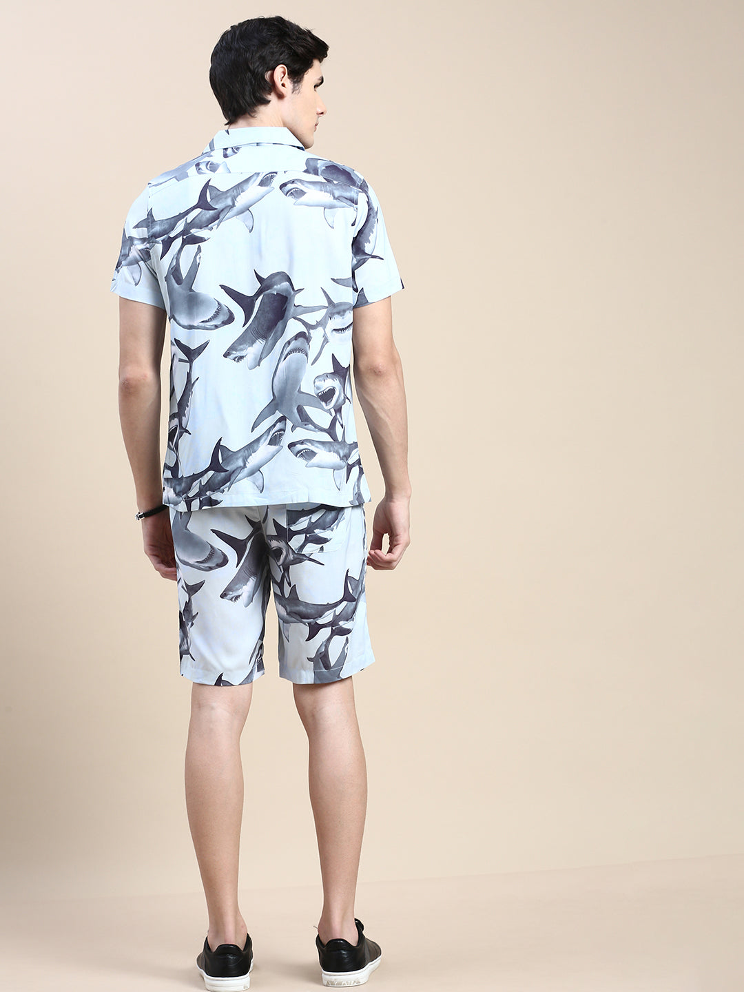 Men Grey Printed Casual Co ord Set