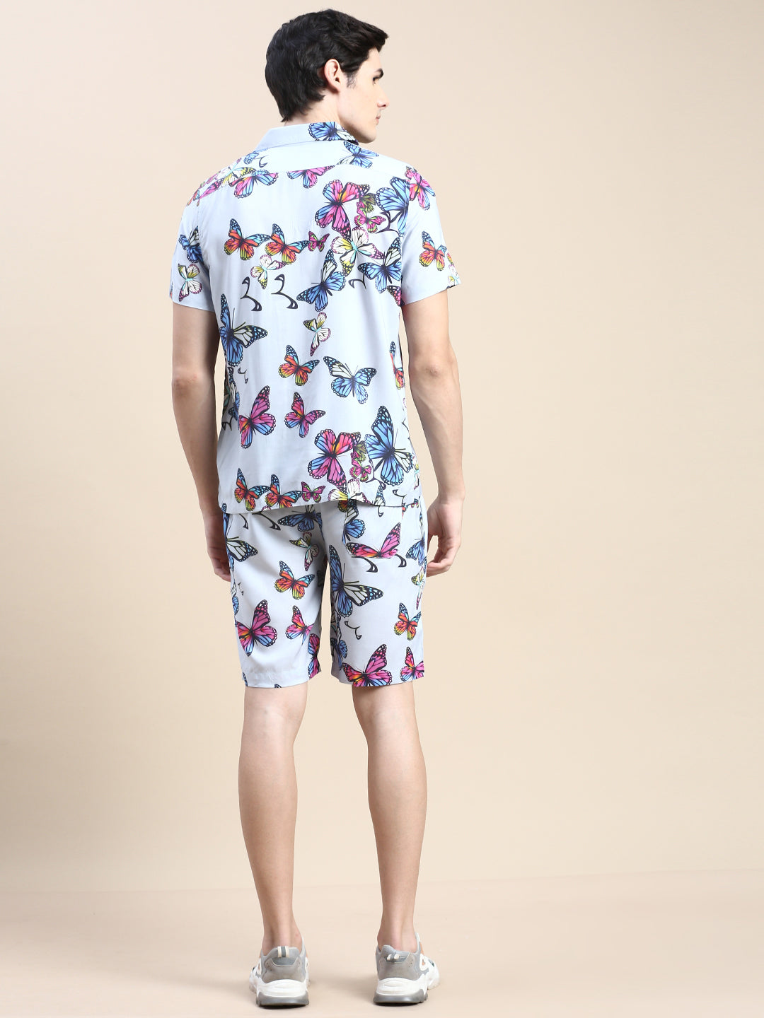 Men Grey Printed Casual Co ord Set