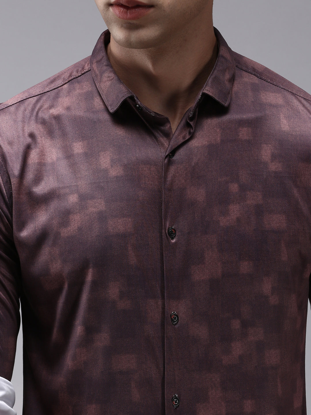 Men Brown Printed Casual Shirt