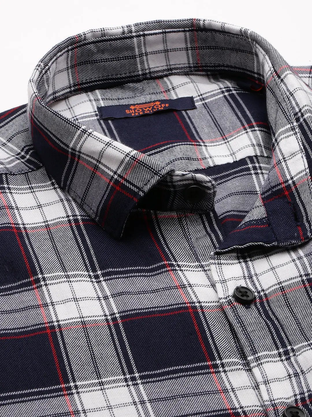 Men's Navy Checked Casual Shirt