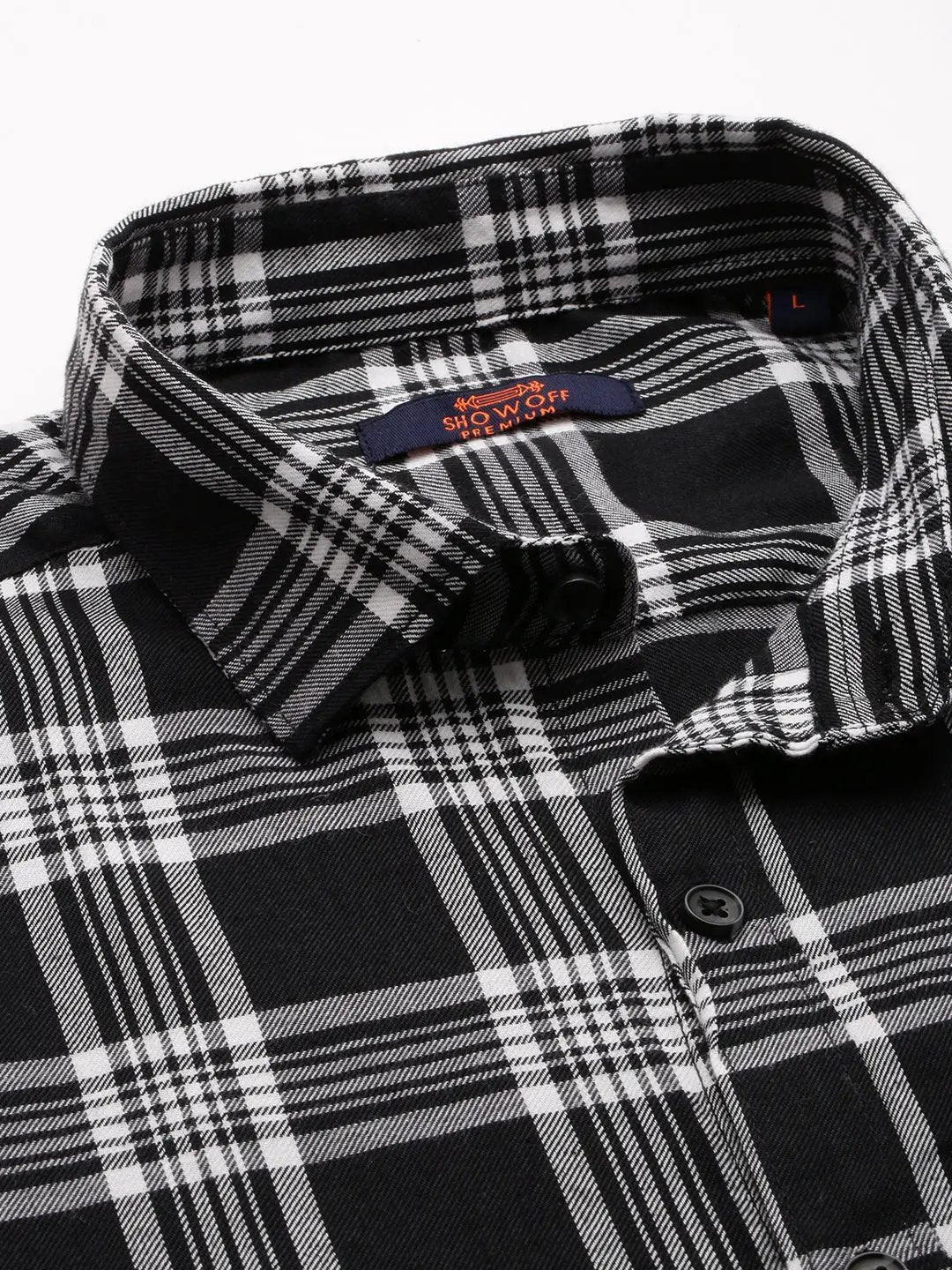 Men's Black Checked Casual Shirt