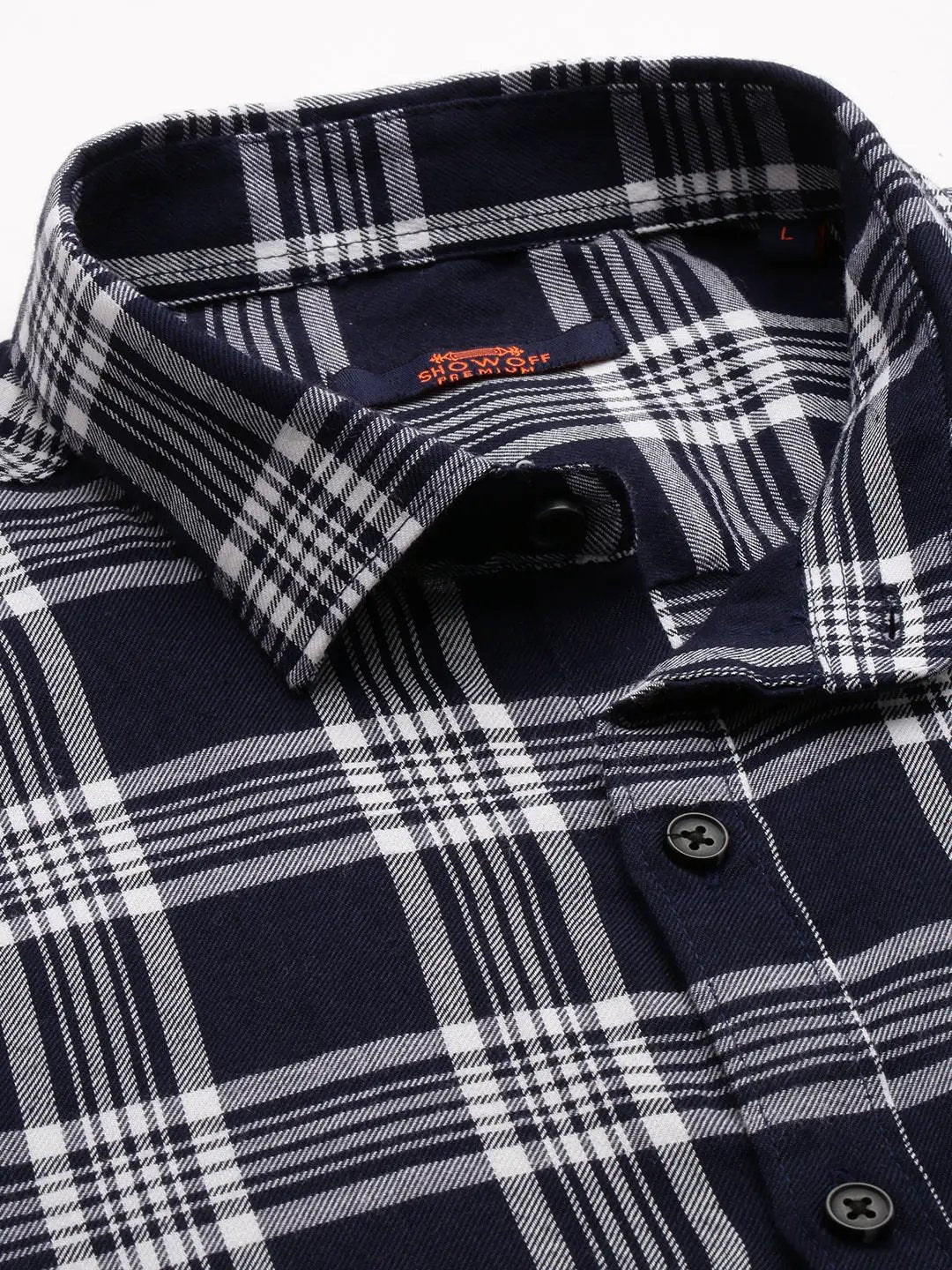 Men's Navy Checked Casual Shirt